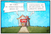 Cartoon: Vermögenssteuer (small) by Kostas Koufogiorgos tagged karikatur,koufogiorgos,illustration,cartoon,spd,vermögen,steuer,geld,partei,sozialdemokraten,haus