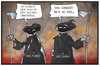 Cartoon: Weltkriege unter sich (small) by Kostas Koufogiorgos tagged karikatur,koufogiorgos,illustration,cartoon,tod,gevatter,kiew,ukraine,weltkrieg,krieg,konflikt,politik,sensenmann