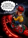 Cartoon: Bike lane cyclist (small) by illustrator tagged cyclist,bike,biker,road,lane,traffic,light,projection,safety