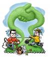 Cartoon: Good Neighbours (small) by illustrator tagged garden neighbour pleasent handshake mowing lawn weedwacker harmony