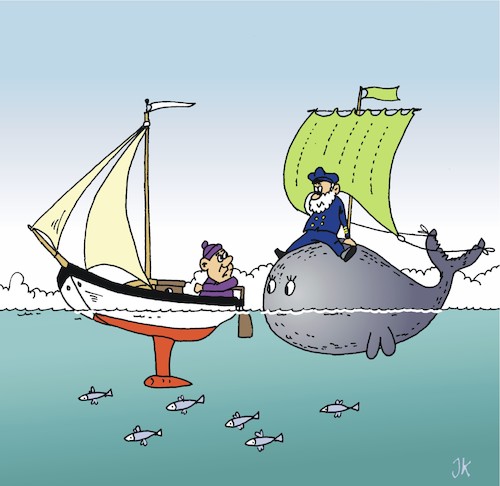Cartoon: Begegnungen (medium) by JotKa tagged schiff,boot,segelboot,wal,walfisch,wassersport,meer,ozean,segelsport,schiff,boot,segelboot,wal,walfisch,wassersport,meer,ozean,segelsport