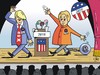 Cartoon: Amerikas Next President (small) by JotKa tagged usa,wahlkampf,präsidentschaftswahlen,sexueller,missbrauch,geheimnisverrat,weisses,haus,demokraten,republikaner,hillary,clinton,donald,trump