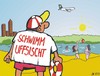 Cartoon: Damals in Frankfort (small) by JotKa tagged frankfurt südhessen dialekt schwimmen badesee aufsicht strand waldsee
