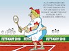 Cartoon: Federation Cup 2018 (small) by JotKa tagged fed cup federation tennis meisterschaften tennisspieler pokale