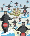 Cartoon: Ohne Worte (small) by JotKa tagged jungfrauen,liebe,sex,himmel,versprechungen,erotik,virgins,love,heaven,promises,eroticism