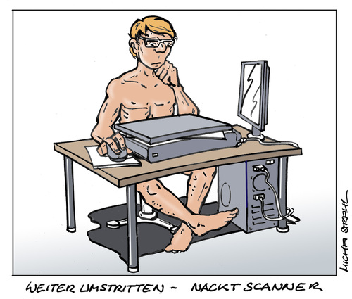 Cartoon: Nackt-Scanner (medium) by Micha Strahl tagged micha,strahl,nacktscanner,nackt,scanner,sicherheit,kontrolle,ganzkörperscanner,flughafen,nacktscanner,nackt,scanner,sicherheit,kontrolle,ganzkörperscanner,flughafen,überwachung