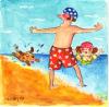 Cartoon: swimming in the sea (small) by siobhan gately tagged dog,swimming,splash,beach