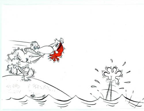 Cartoon: Salvataje (medium) by Mario Almaraz tagged guardavidas,persona,ahogandose