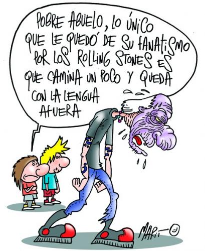 Cartoon: Viejo publico de Rolling Stones (medium) by Mario Almaraz tagged viejo,publico,de,rolling,stones,