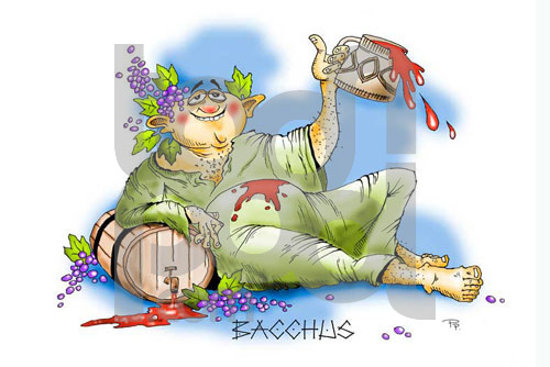 Cartoon: Bacchus (large) by paraistvan tagged mithology,god,wine,bacchus