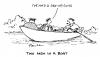 Cartoon: Two men in a boat (small) by Paulus tagged boat,water,men,transexual