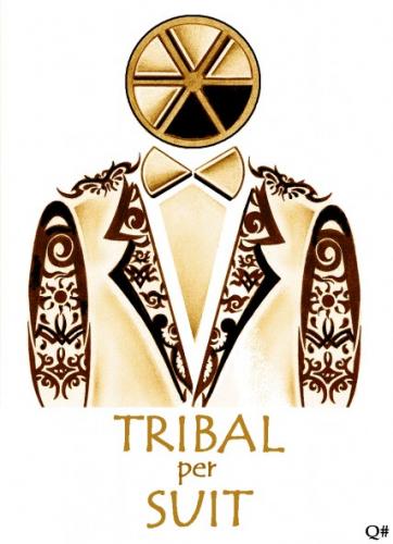 Cartoon TRIBAL PERSUIT medium by QUIM tagged tribaltatoosuit