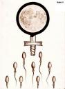 Cartoon: FERTILIZATION (small) by QUIM tagged sperm,moon,women,men