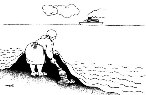 Cartoon: fish (medium) by Medi Belortaja tagged ecology,environment,sea,cleaner,clean,fish,humor