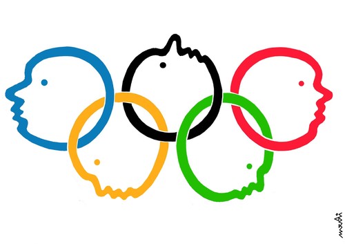 Cartoon: olympic faces (medium) by Medi Belortaja tagged games,faces,olympic