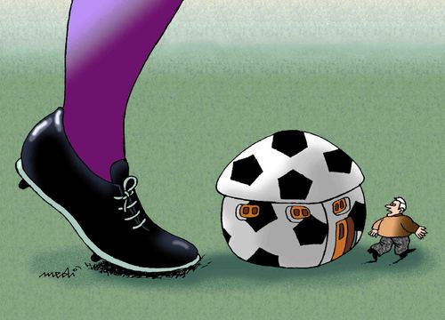 Cartoon: the house football ball (medium) by Medi Belortaja tagged tags