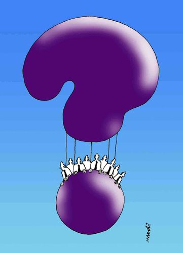 Cartoon: question mark balloon (medium) by Medi Belortaja tagged crisis,financial,business,peoples,balloon,mark,question