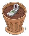 Cartoon: dead of flower (small) by Medi Belortaja tagged death,flower,grave,flowerpot