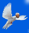 Cartoon: Mandela flying (small) by Medi Belortaja tagged nelson,mandela,flying,peace,freedom,south,africa,pigeon