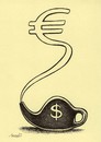 Cartoon: money relations (small) by Medi Belortaja tagged money,relations,euro,dollar,aladin,lamp