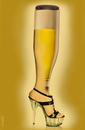 Cartoon: white wine bottle (small) by Medi Belortaja tagged white,wine,bottle,woman,leg,alcohol