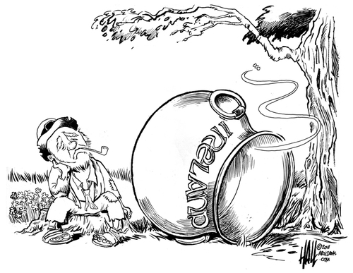 Cartoon: Me Pot o Gold (medium) by halltoons tagged eu,europe,banks,loans,euro