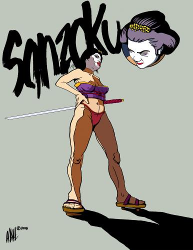 Cartoon: Samurai-Geisha 14 (medium) by halltoons tagged samurai,geisha,japan,woman,manga,comic,illustration