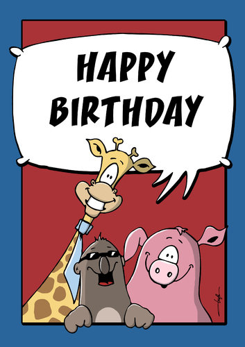 Cartoon: Happy Birthday 1 (medium) by luftzone tagged birthday,geburtstag,karte,glückwunschkarte,tiere,giraffe,maulwurf,schwein,sau,schweinchen,mole,pig,hog,glückwunsch,grußkarte,glückwünsche,glückwunschkarte,geburtstag,tiere,giraffe,maulwurf,schwein,schweinchen,tier