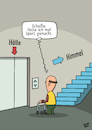 Cartoon: Sport (small) by luftzone tagged thomas,luft,cartoon,lustig,sport,treppe,tod,himmel,hölle,fahrstuhl