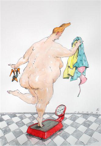 Cartoon: Halb so schlimm (medium) by Rainer Schade tagged fitness,overweight,health