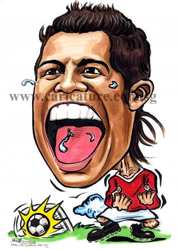 Cartoon: caricature of Cristiano Ronaldo (medium) by jit tagged caricature,of,cristiano,ronaldo