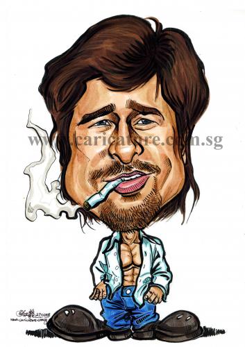 Cartoon: Celebrity caricature - Brad Pitt (medium) by jit tagged celebrity, 