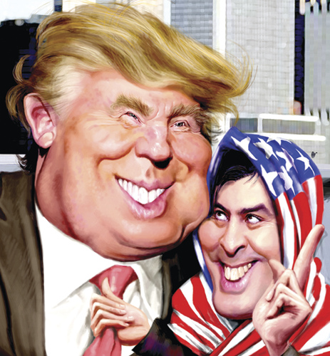 Cartoon: Donald Tramp Mikheil Saakashvili (medium) by besikdug tagged donald ...