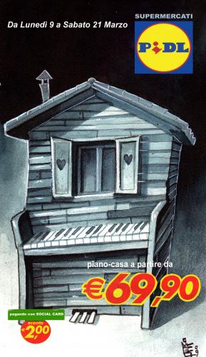 Cartoon: piano-casa (medium) by matteo bertelli tagged house,piano