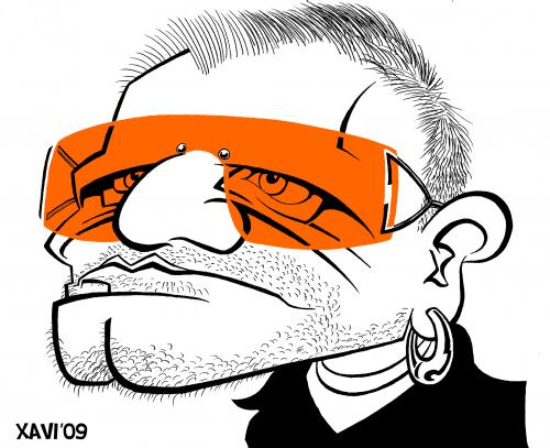 Cartoon: Bono (medium) by Xavi dibuixant tagged bono,caricature,u2,music,rock,illustration,illustrationen,karikatur,karikaturen,bono,u2,music,rock,musiker,star,popstar,brille,sonnenbrille,aktivist,portrait,pop