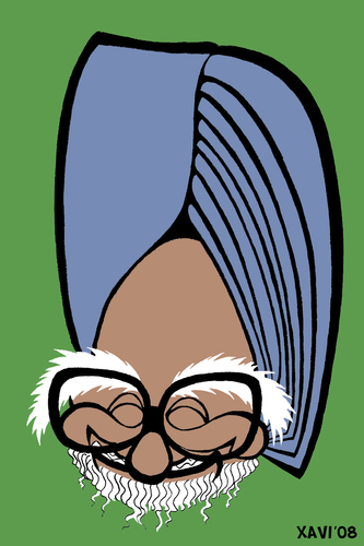 Cartoon: Manmohan Singh (medium) by Xavi dibuixant tagged politics,india,singh,manmohan,manmohan,singh,premierminister,hindu,sikh,pakistan,cricketdiplomatie,kolonie,außenpolitik,karikatur,portrait