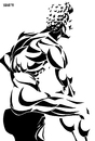 Cartoon: Belvedere torso. (small) by Xavi dibuixant tagged belvedere,torso,sculpture,art,body,black,white,greece,ancient,culture,roma,roman,history