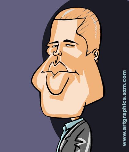 brad pitt caricature. Cartoon: Brad Pitt (medium) by
