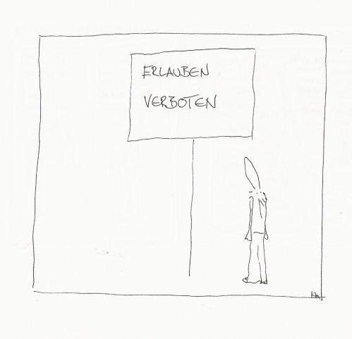 Cartoon: erlauben verboten (medium) by kika tagged suzh