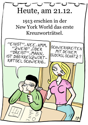 Cartoon: 21.Dezember (medium) by chronicartoons tagged kreuzworträtsel,sudoku,cartoon