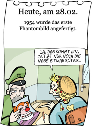 Cartoon: 28. Februar (medium) by chronicartoons tagged chronicartoons,cartoon,phantombild,clown