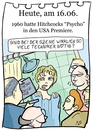 Cartoon: 16. Juni (small) by chronicartoons tagged janet,leigh,hitchcock,psycho,film,thriller,cartoon