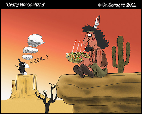 Cartoon Pics Of Pizza. Cartoon: Crazy Horse Pizza