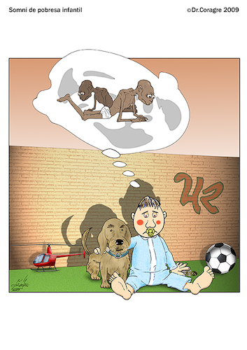 Cartoon: Somni de Pobresa Infantil (medium) by DrCoragre tagged drawing,mixed,media,digital,ironic,humor