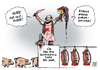 Cartoon: Fleisch Schlachtung Tiere (small) by Schwarwel tagged fleischatlas,2014,deutsche,schlachten,schlachtung,tiere,lebensmittel,nahrung,tötung,mord,schweine,rinder,hühner,nutzvieh,vieh,grausam,blut,karikatur,schwarwel