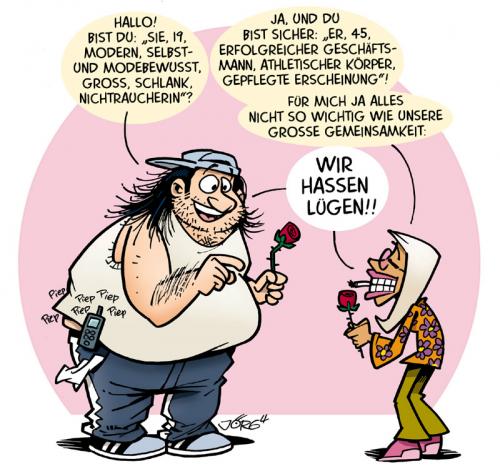 Cartoon: Blind Date (medium) by Comiczeichner tagged lüge,er,sucht,