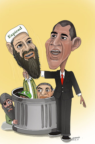 Cartoon: Bin Laden O (medium) by Shahid Atiq tagged bin,laden