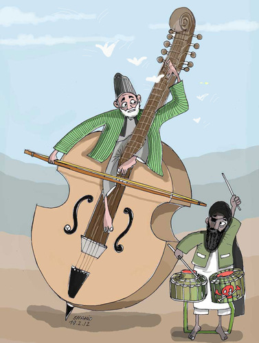 Cartoon: Peace or war (medium) by Shahid Atiq tagged peace,or,war