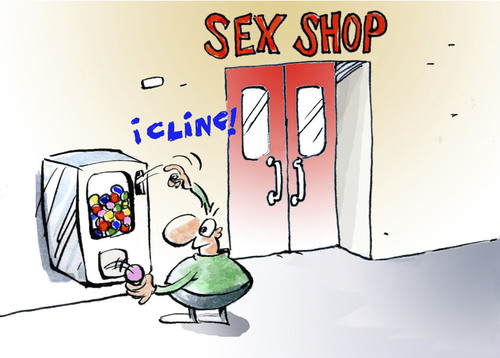 Cartoon: Sex Gum (medium) by llobet tagged gum,chewing,inchably,toy,sexshop