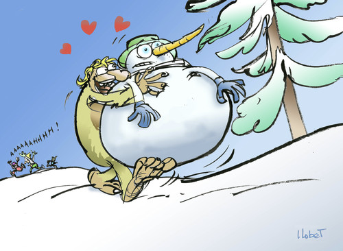 Cartoon: Yetina (medium) by llobet tagged snowman,yeti,yetina,winter